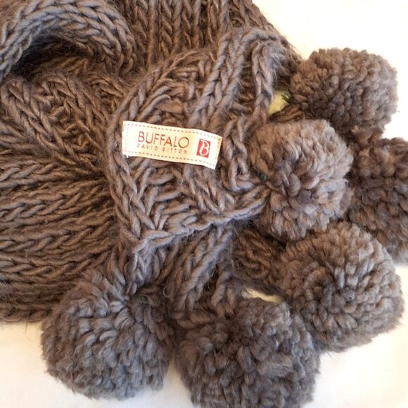 Vintage NEW Buffalo Long Gray Cardigan Knit Scarf for Women - Picture 7 of 7